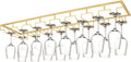 8 Row Gold Wine Glass Rack Under Cabinet - Holds 16-24 Stemware