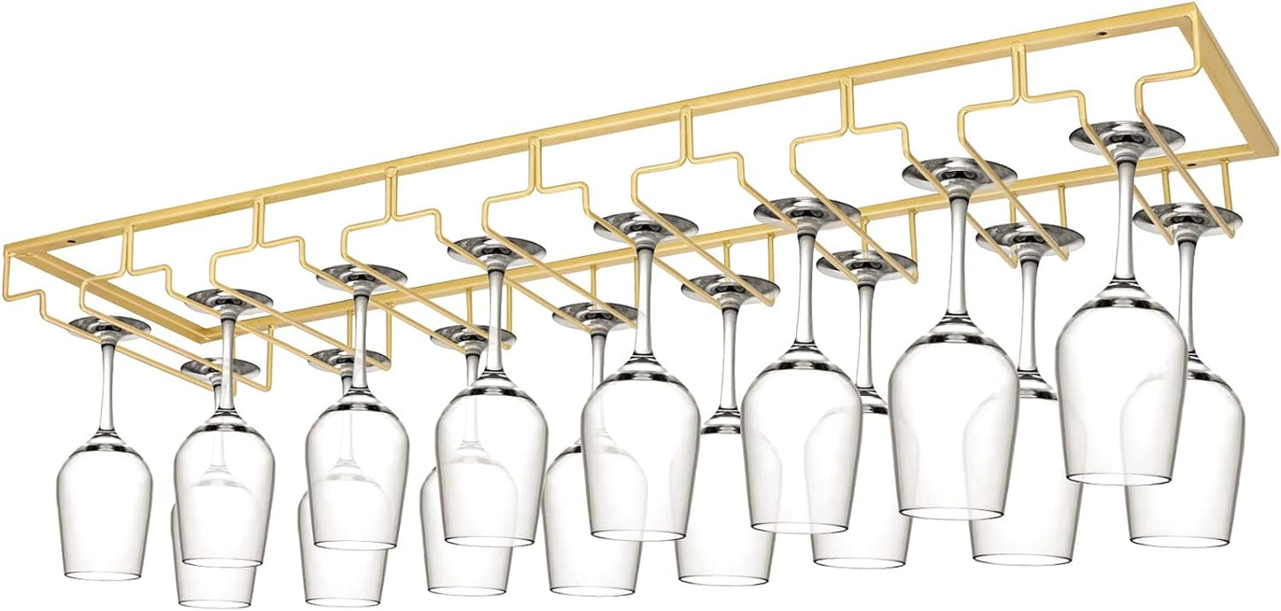 Xverycan Wine Glass Rack Under Cabinet for Stylish Storage