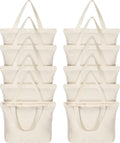 Bulk Reusable Large Canvas Tote Bags with Zipper for Crafts