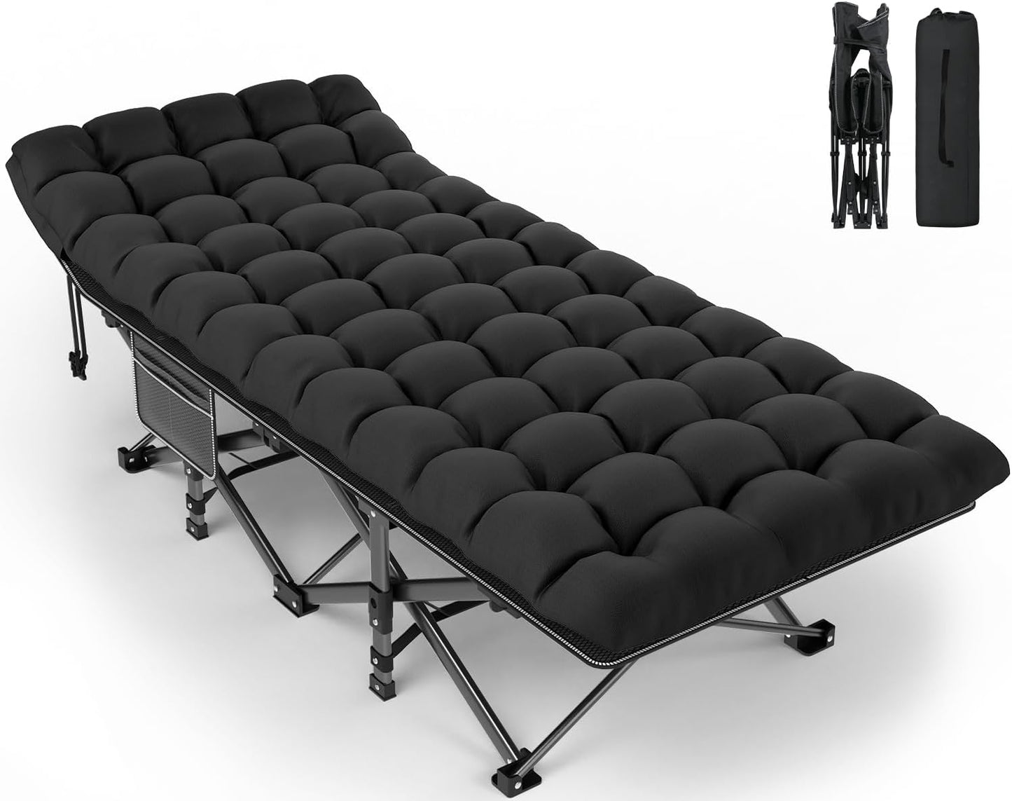 ZENPETIO Camping Cot for Adults - Heavy-Duty Portable Bed
