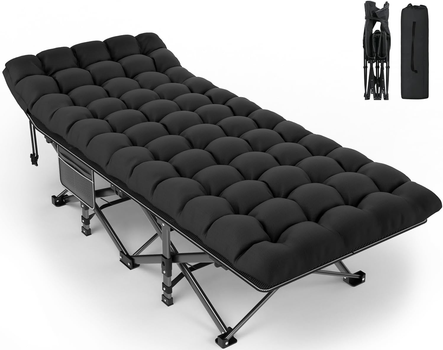 ZENPETIO Camping Cot for Adults - Heavy-Duty Portable Bed