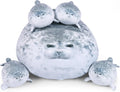 Chubby Blob Seal Pillow Plush Toy with 4 Baby Seals - Cozy Hug Pillow