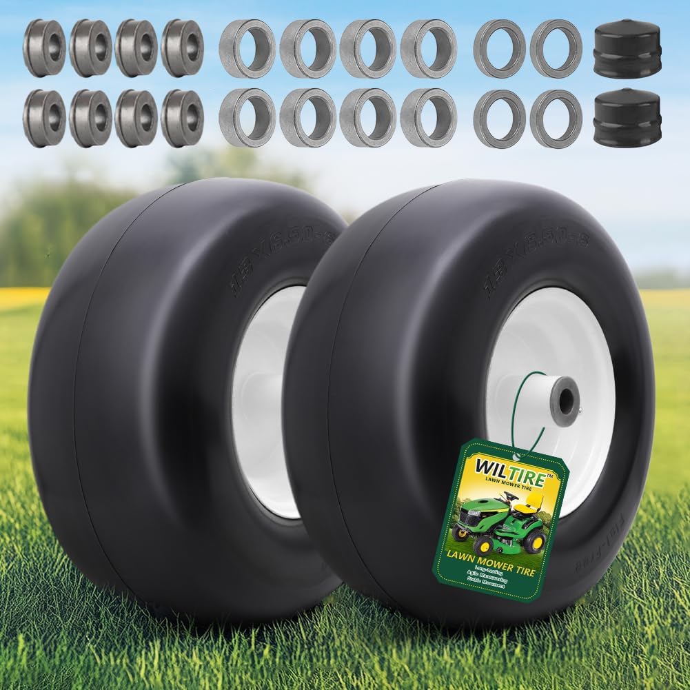 13x6.50-6 Flat Free Tire and Wheel for Lawn Mowers
