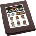 20 ft x 30 ft Dark Brown 12oz Canvas Tarp - Heavy Duty Protection