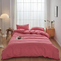 FACE TWO FACE Washed Cotton Duvet Cover Set Cal King - Soft Linen Feel