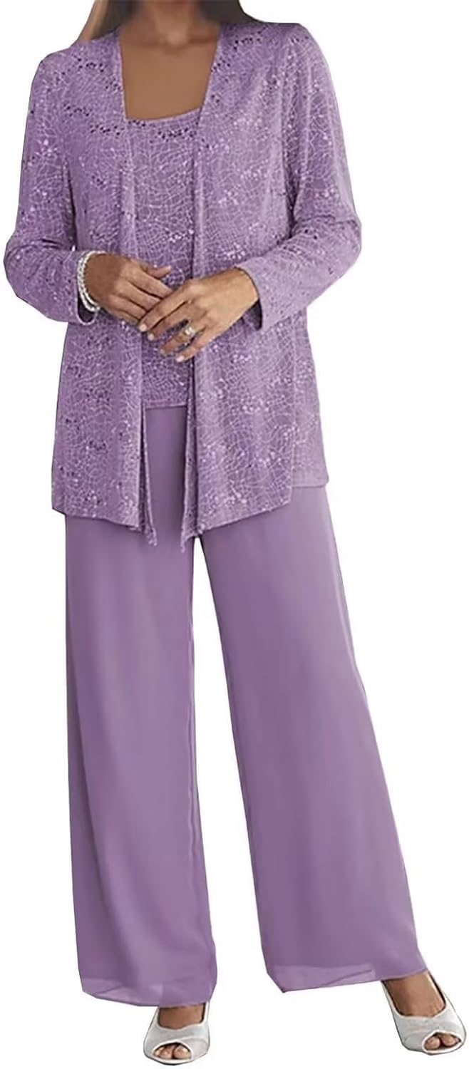 Chiffon Mother of The Bride Pant Suits for Elegant Weddings