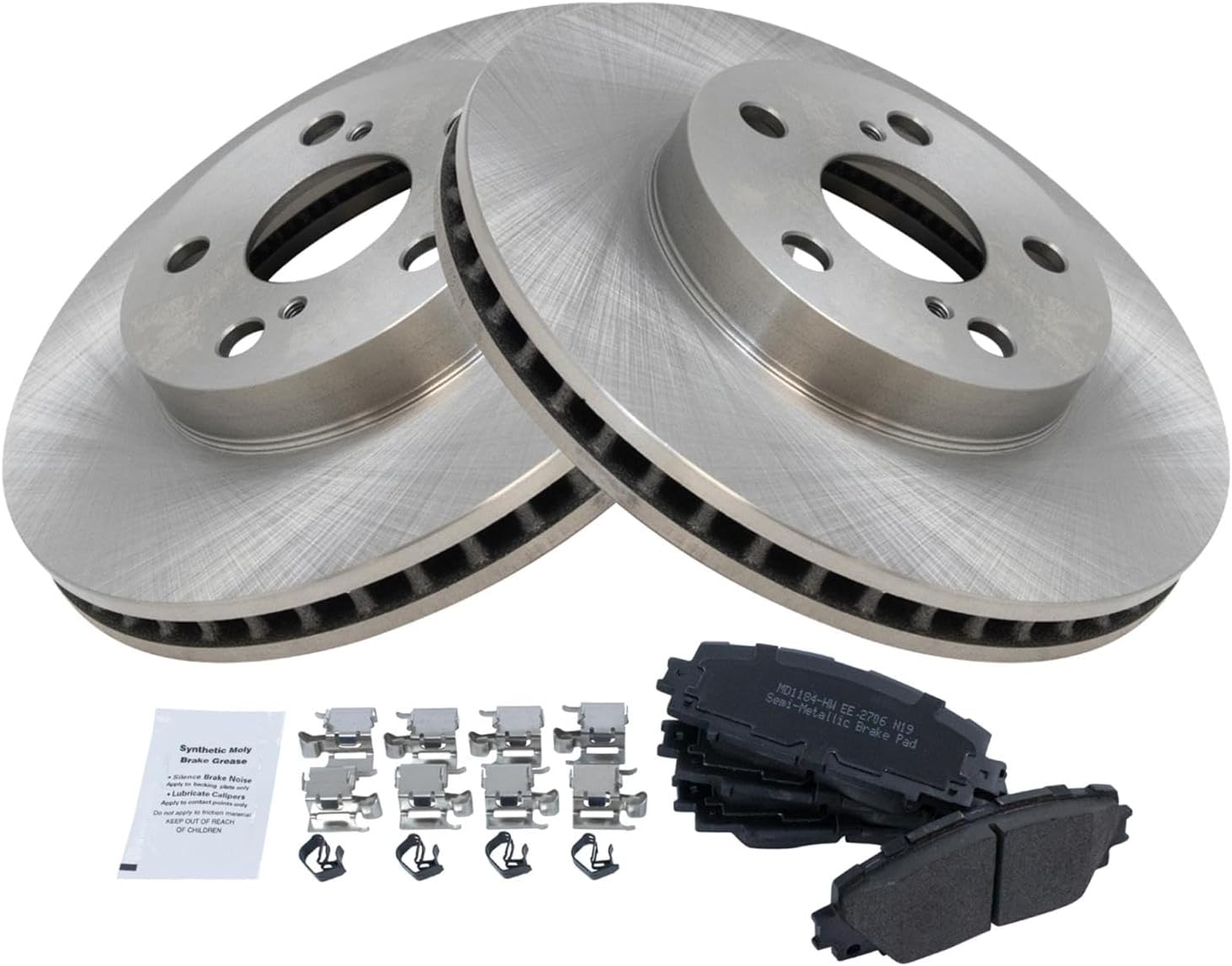 TRQ Front Brake Pad & Rotor Kit for 2011-2017 Lexus CT200h