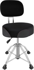 Drum Throne with Backrest - Comfortable Memory Foam Adjustable Stool