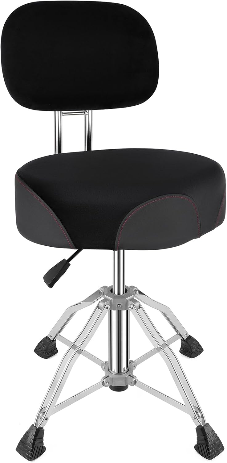 Comfortable Drum Throne with Backrest and Adjustable Height