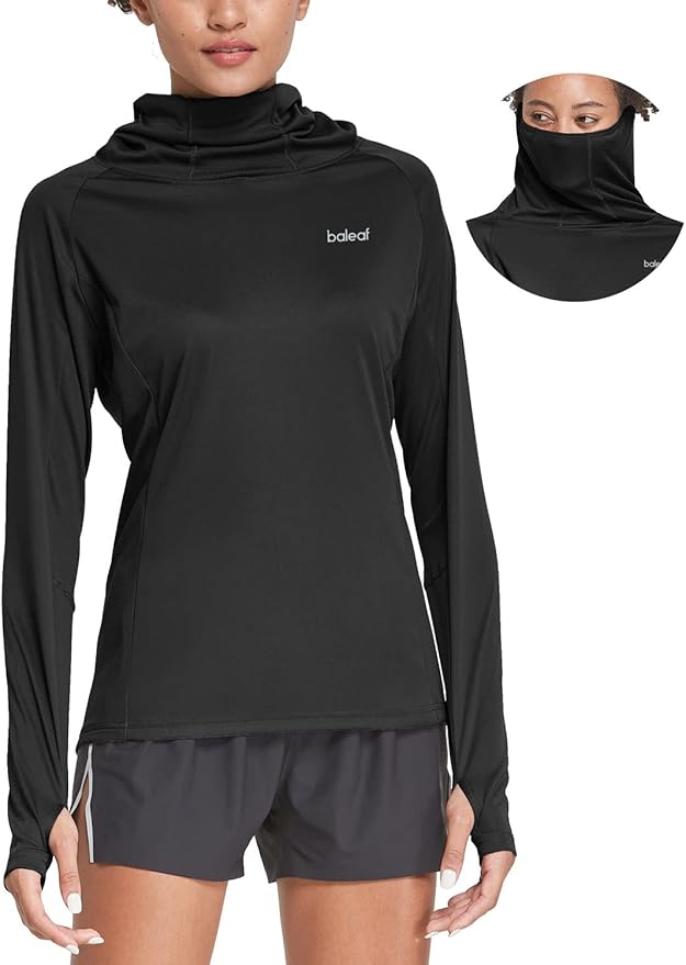 BALEAF Women's Hiking Long Sleeve Shirts with Face Cover Gaiter
