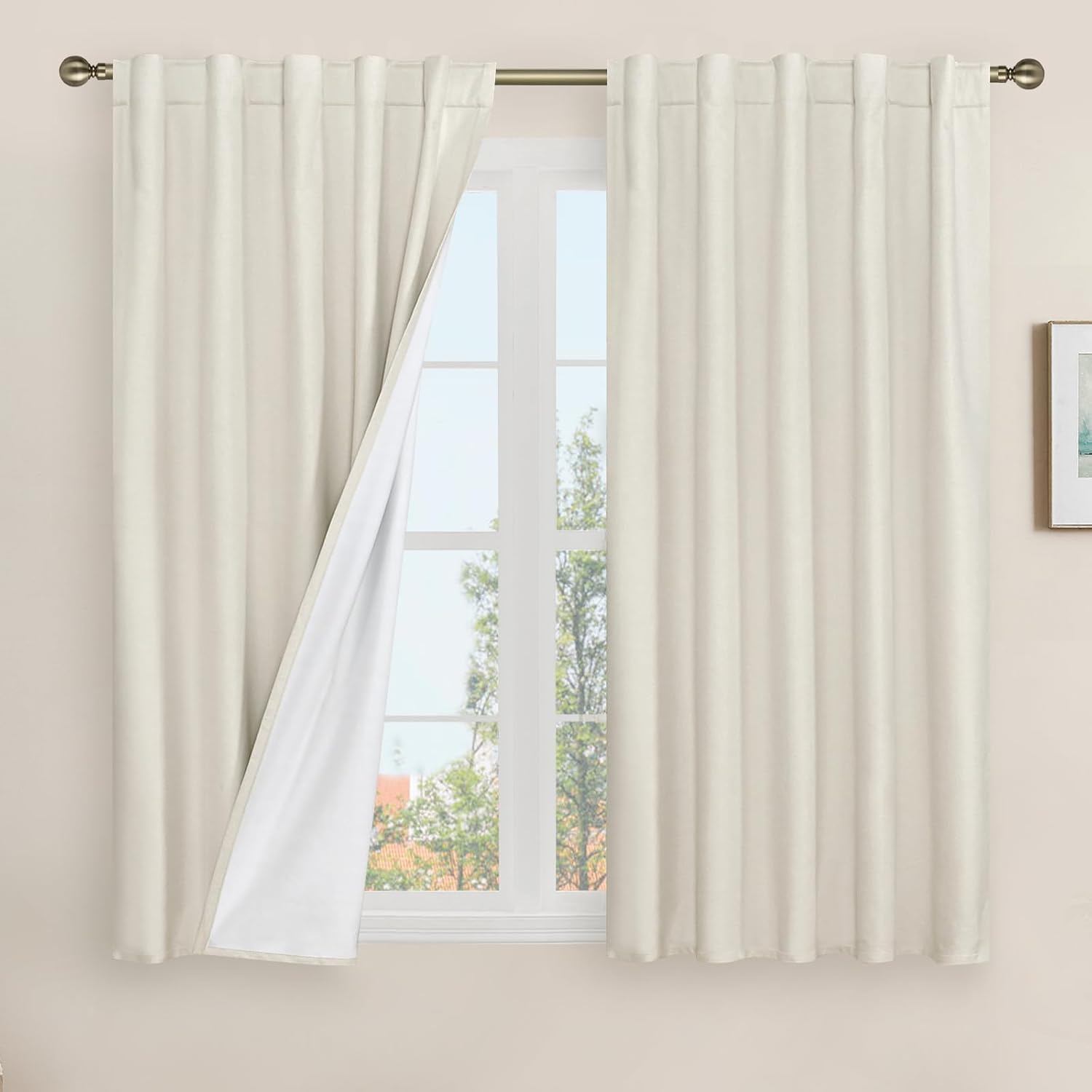 LAMIT Natural 100% Blackout Linen Curtains for Elegant Spaces