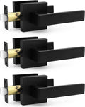 Probrico Passage Door Handle 3 Pack Matte Black - Modern Non-Locking