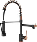 Black Kitchen Faucet Matte Black with Pull Down Sprayer - Sleek