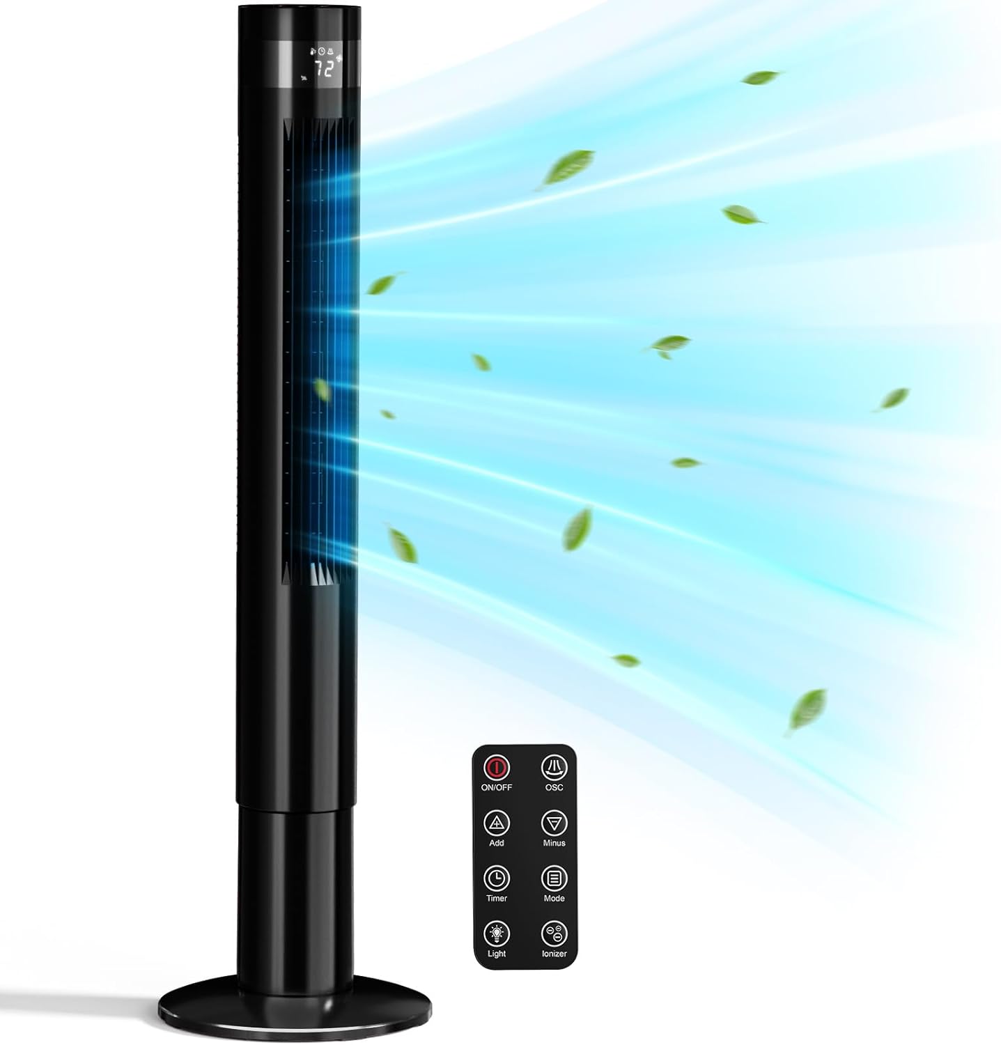 Antarctic Star 43 Tower Fan: Quiet & Remote Controlled