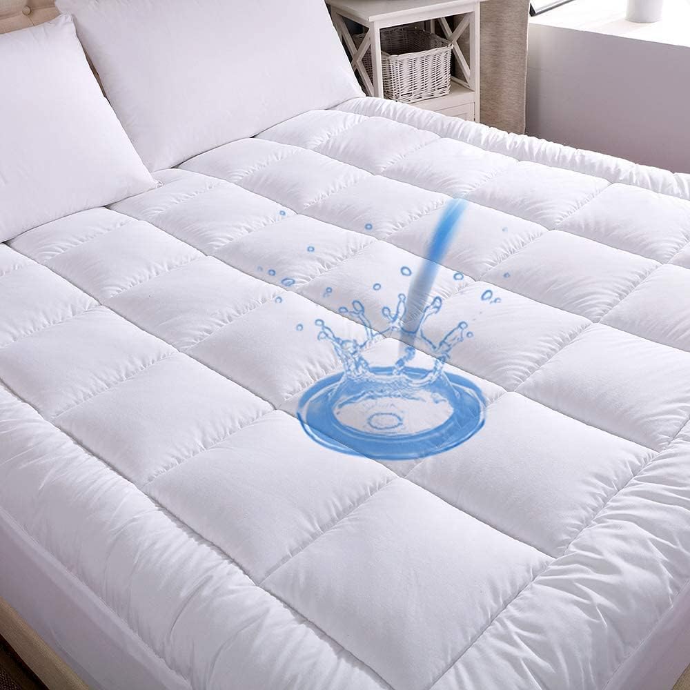 WhatsBedding Waterproof Mattress Pad for Twin Size Comfort