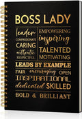 Boss Lady 160 Blank Pages Gold Foil Hardcover Spiral Notebook - A5