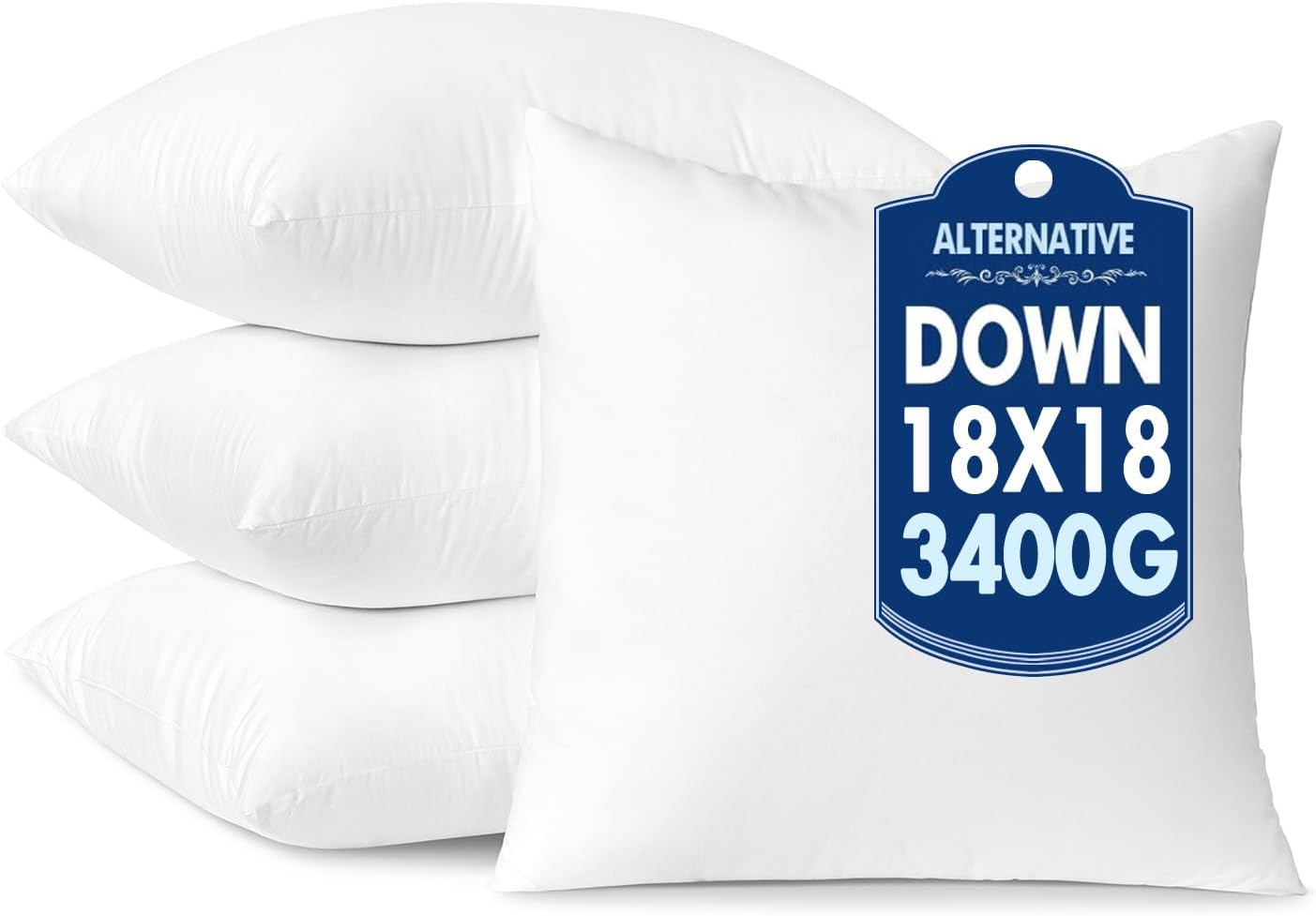 MIULEE 18x18 Down Alternative Pillow Inserts for Comfort