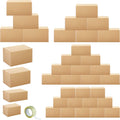 32 Pack 4 Sizes Shipping Boxes Mailers Kraft Cardboard - Mixed Pack