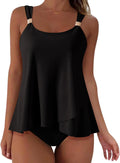 SUUKSESS Ruffle High Waisted Tankini Swimsuit - Tummy Control Fit