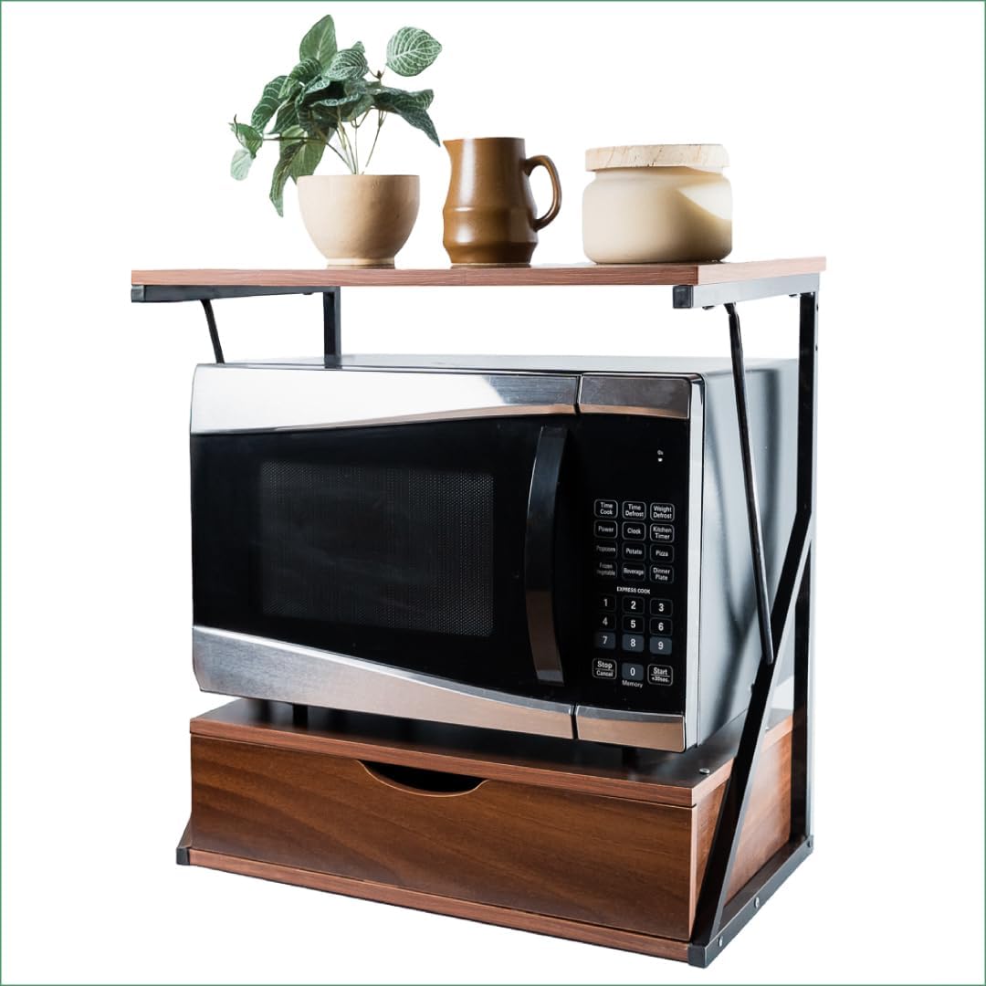 Durable 2-Tier Microwave Shelf Organizer