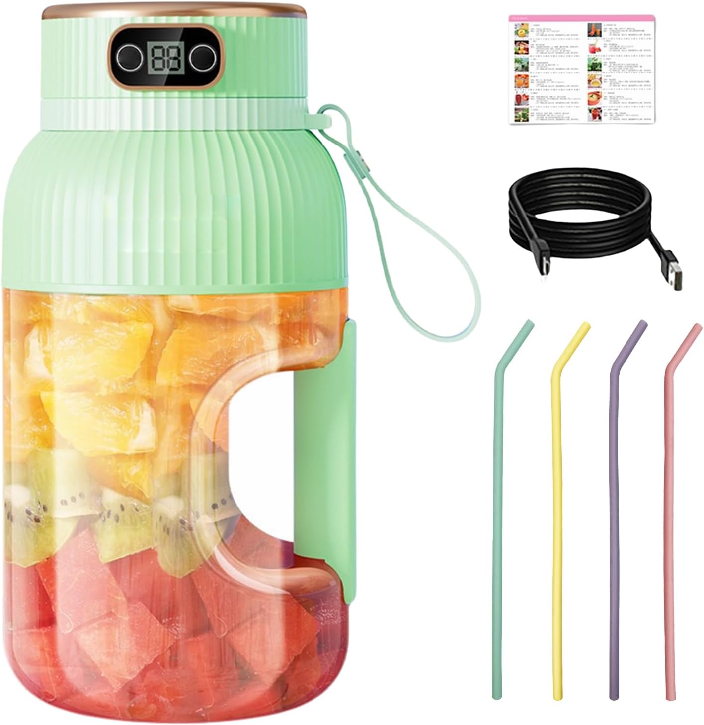 2024 Portable Juicer Cup with Digital Display - On-the-Go Blending!