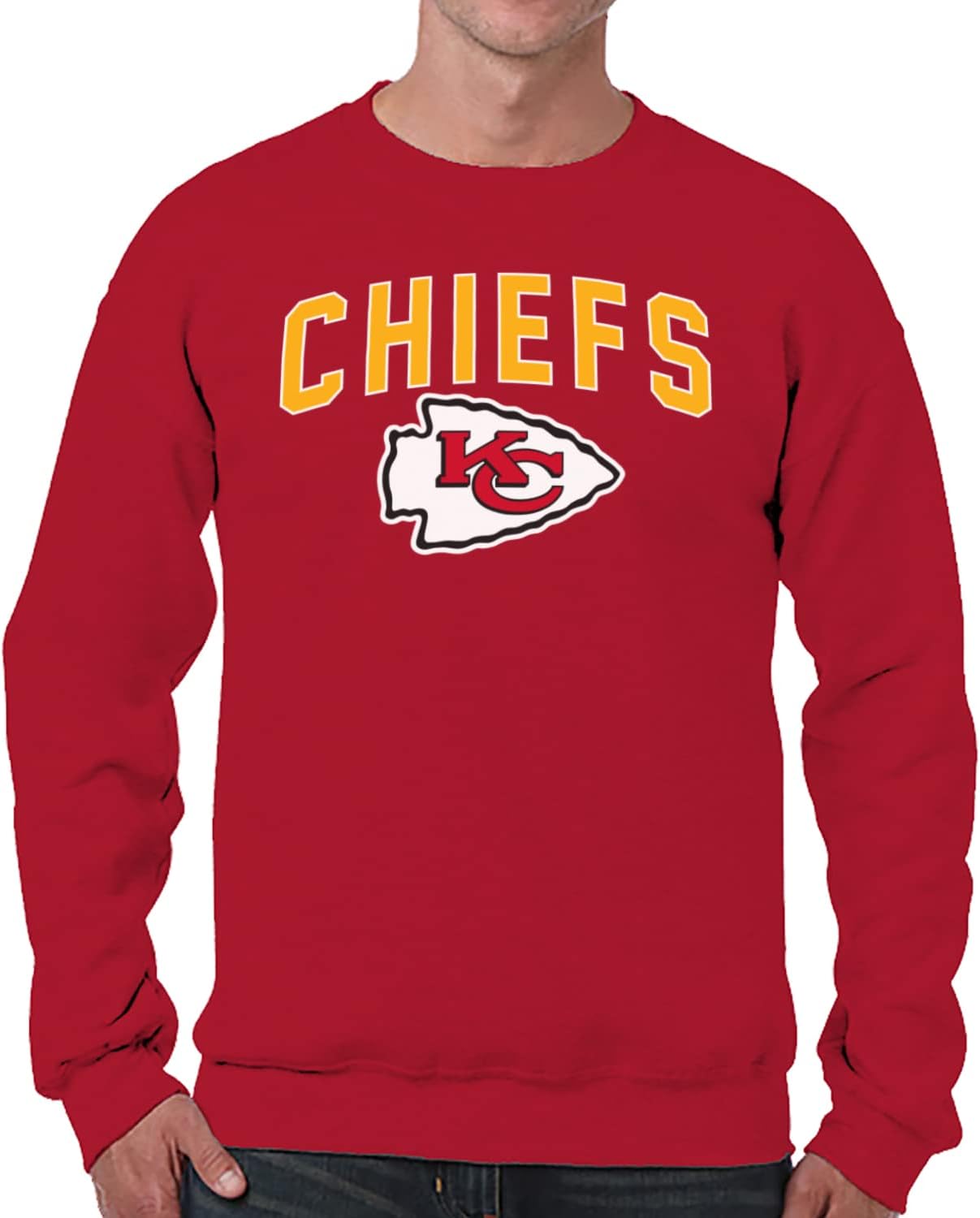 Kansas City Chiefs NFL Home Team Crew Sweatshirt for Fans