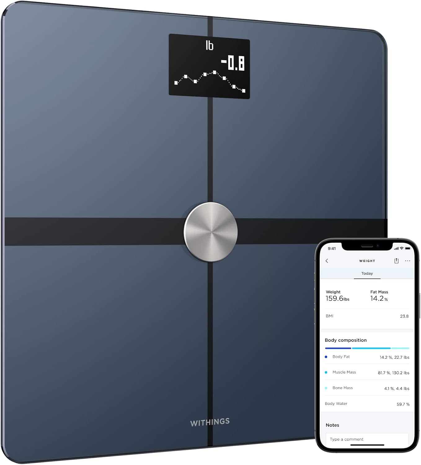 Withings Body+ Wi-Fi Bathroom Scale for Accurate Body Weight