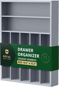 Bamboo Drawer Organizer 7 Slot Gray - Deep Silverware Tray
