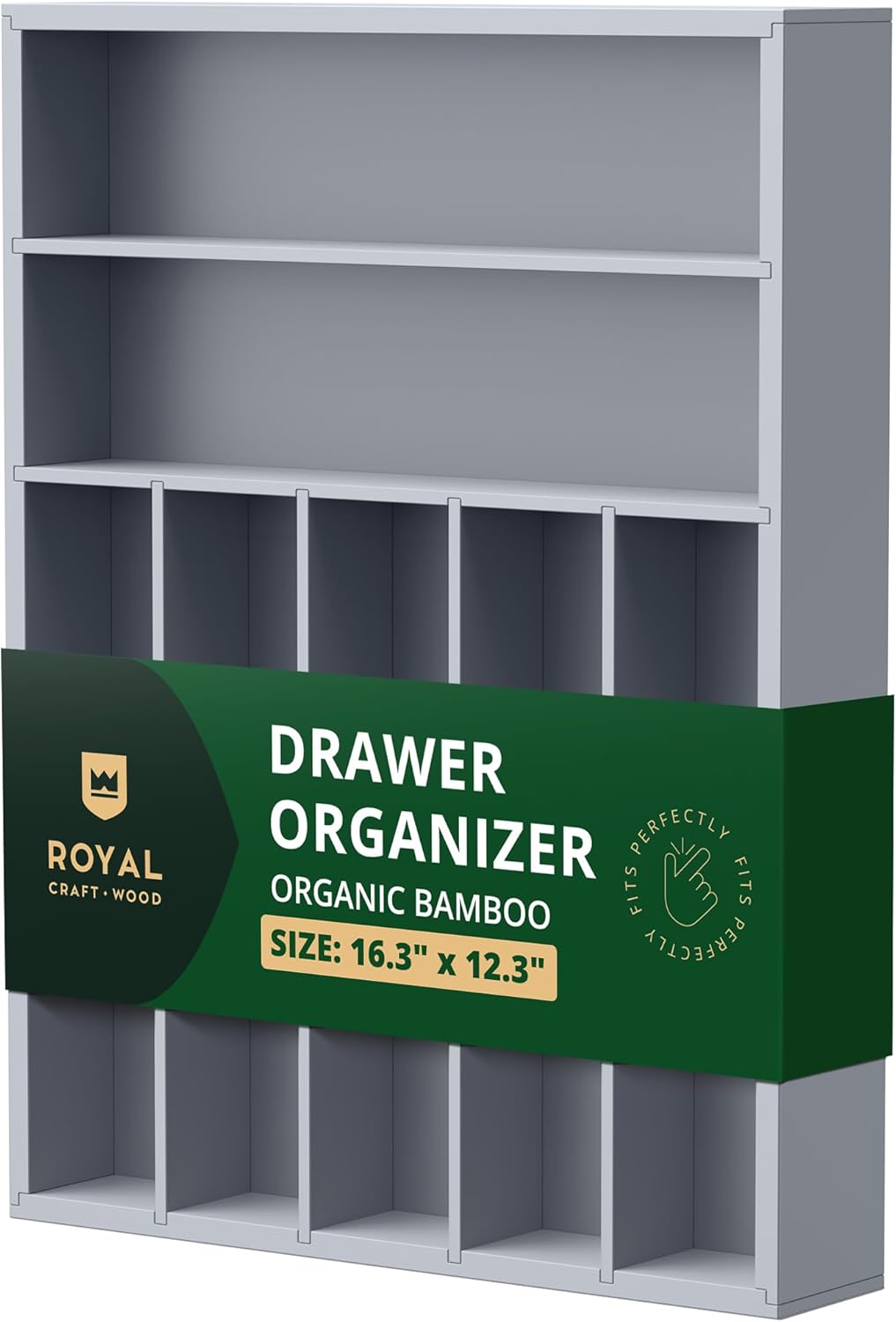 Luxury Bamboo Kitchen Drawer Organizer for Utensils and Cutlery