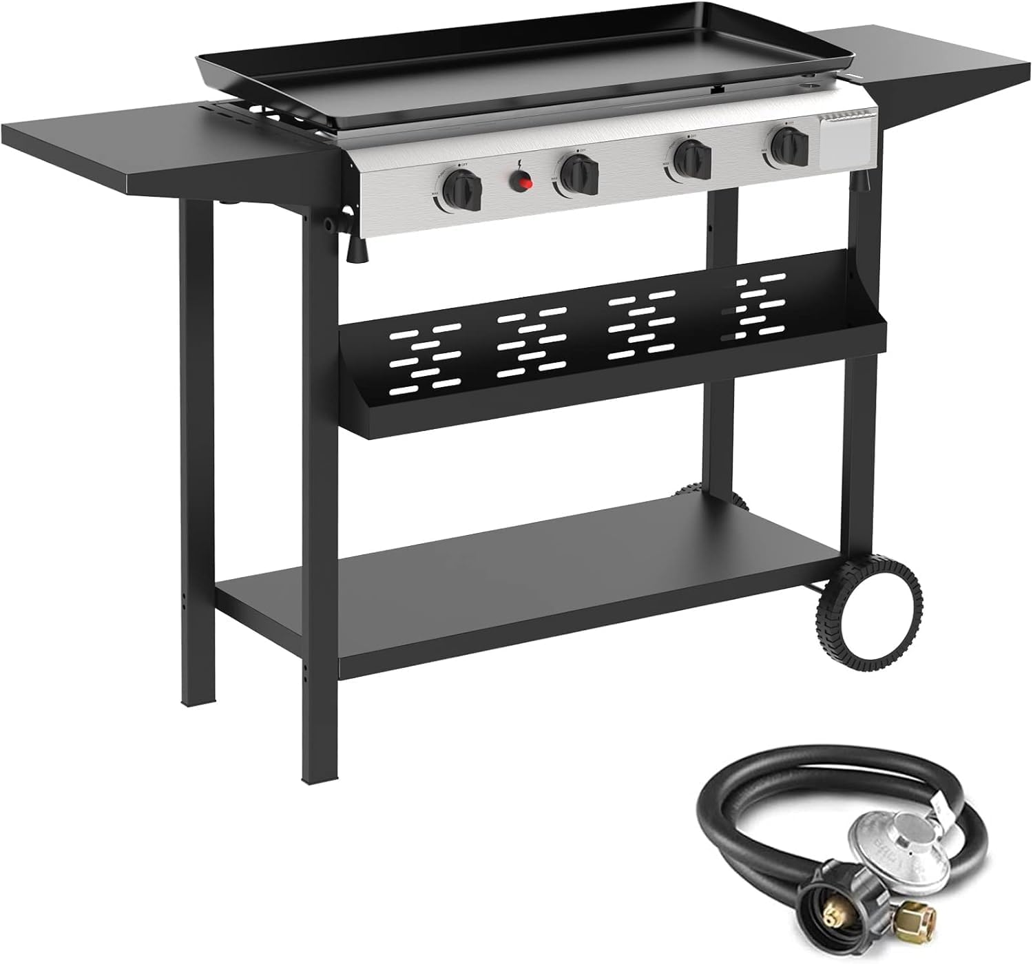 4 Burner Flat Top Grill - 30 Inch Stainless Steel Portable Griddle