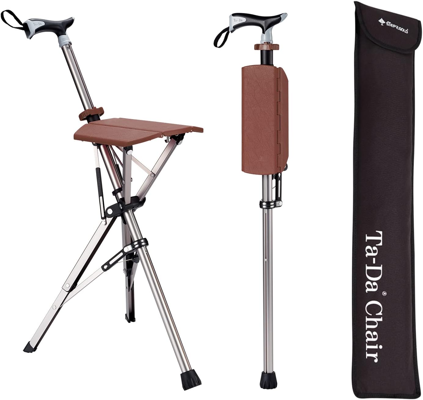 STEP2GOLD Ta-Da Chair: Portable Trekking Hiking Pole & Seat