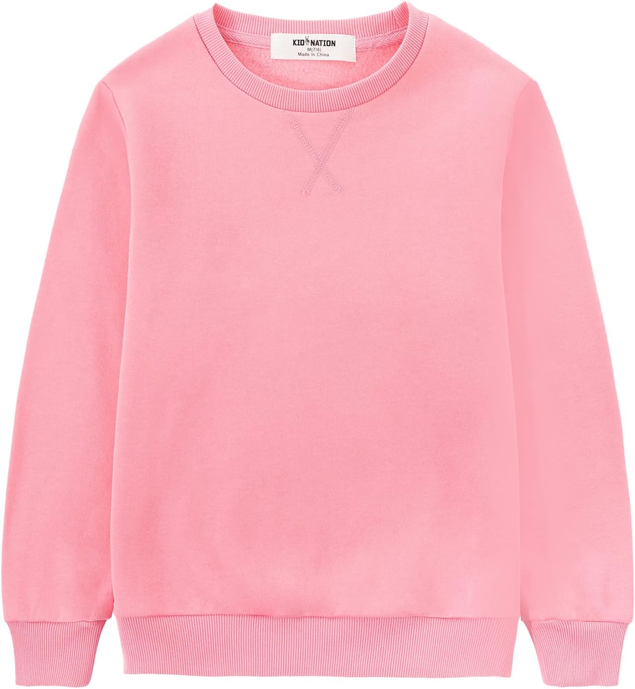 Kid Nation Kids Slouchy Soft Brushed Fleece Crewneck Sweatshirt
