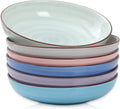 Selamica Porcelain 26 Ounce Salad Pasta Bowls - Shallow Stackable Set