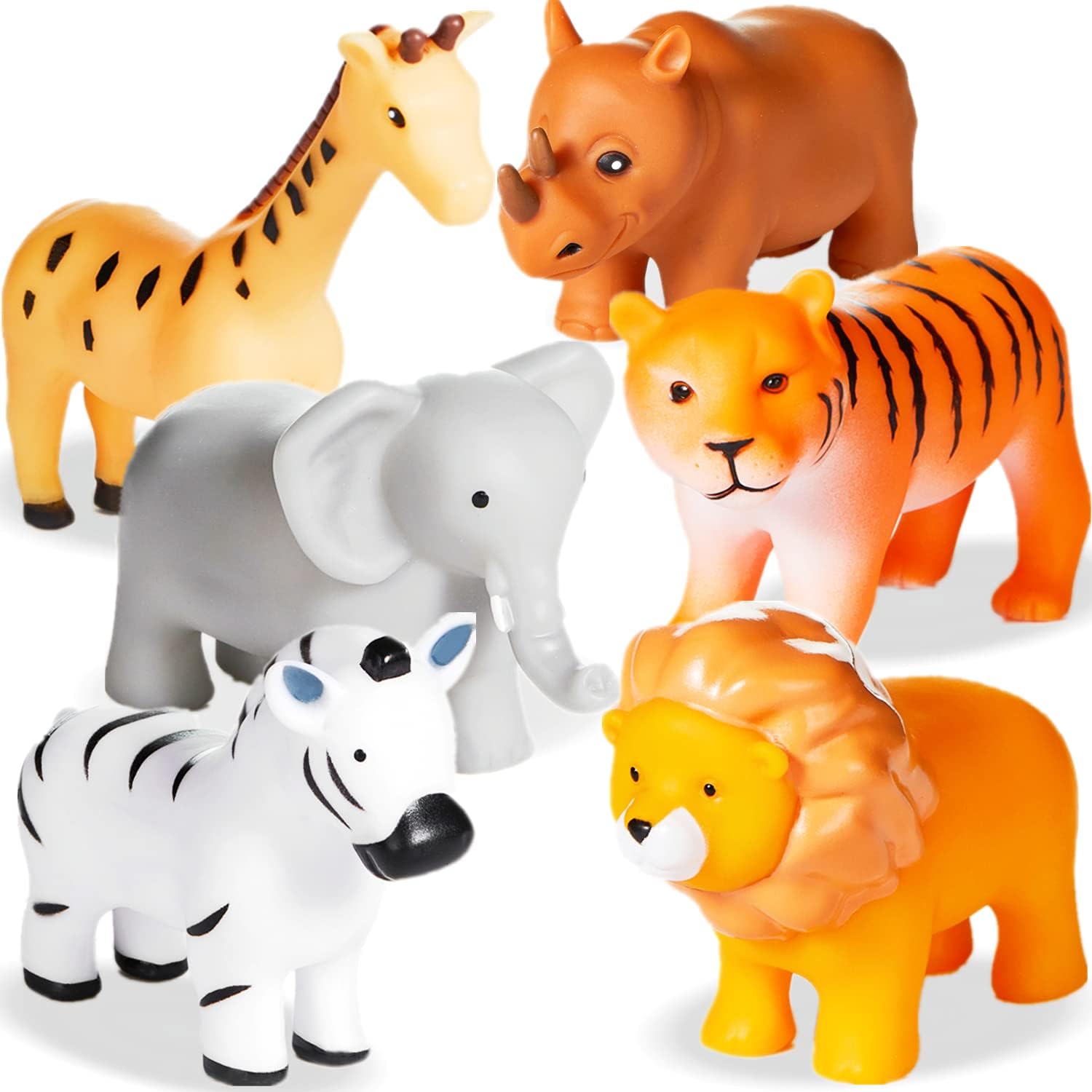 Non-Hole Bath Toys for Infants & Toddlers - Set of 6 Animals