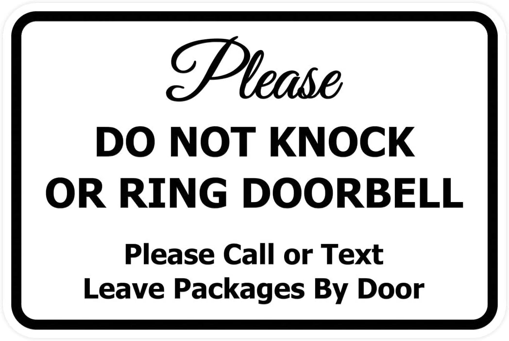 Classic Framed Please Do Not Knock Door Sign - 5 Pack