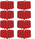 120 in Round Tablecloth 8 Pack Red - Wrinkle Resistant Dining Linen