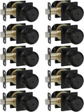 Matte Black Interior Door Knobs Privacy 10 Pack - Modern, Sturdy