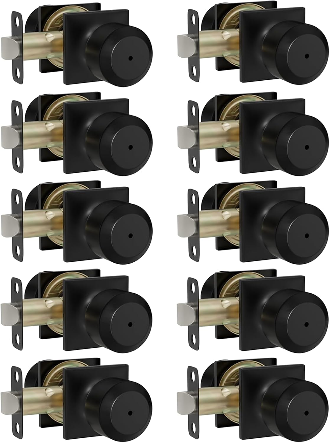 Matte Black Interior Door Knobs for Bedroom and Bathroom Privacy