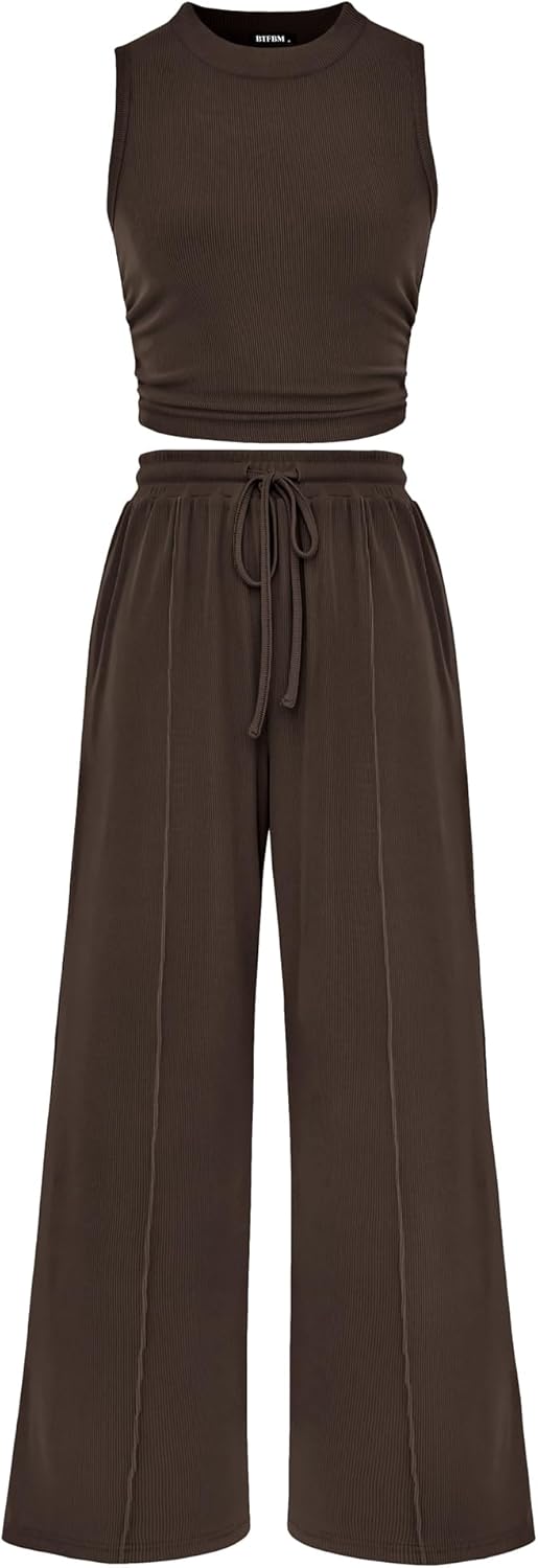BTFBM Women Summer 2 Piece Outfits for Beach and Lounge Wear