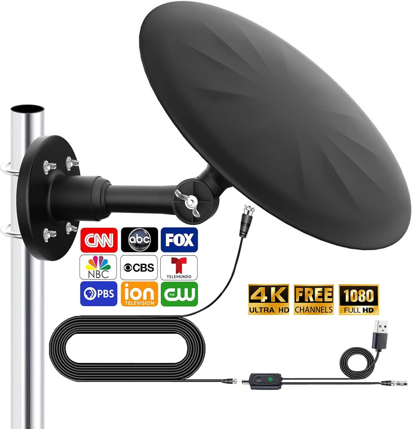 Omni Directional TV Antenna Outdoor for Smart TV with Booster