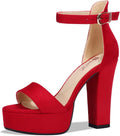 Women's Platform Chunky High Heel Sexy Sandals - Dressy 5in Heels