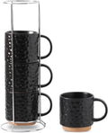 Nihow Ceramic Coffee Mug Set of 4, 16OZ Stackable Mugs - Space-Saving