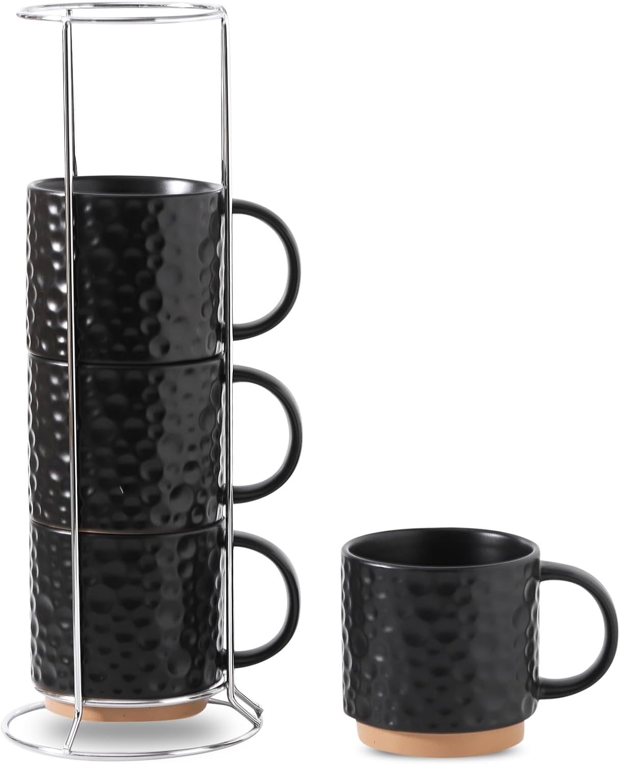 Nihow Ceramic Coffee Mug Set of 4 - Stackable 16OZ Mugs