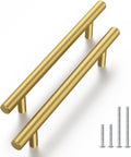 Haliwu 30 Pack Brushed Gold Cabinet Handles 4 in Hole Centers - Modern
