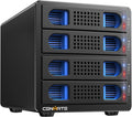 Aluminum 4 Bay Hard Drive Enclosure with Cooling Fan for SSDs