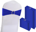 Spandex Stretch Chair Sashes Bows 100PCS - Elastic Royal Blue