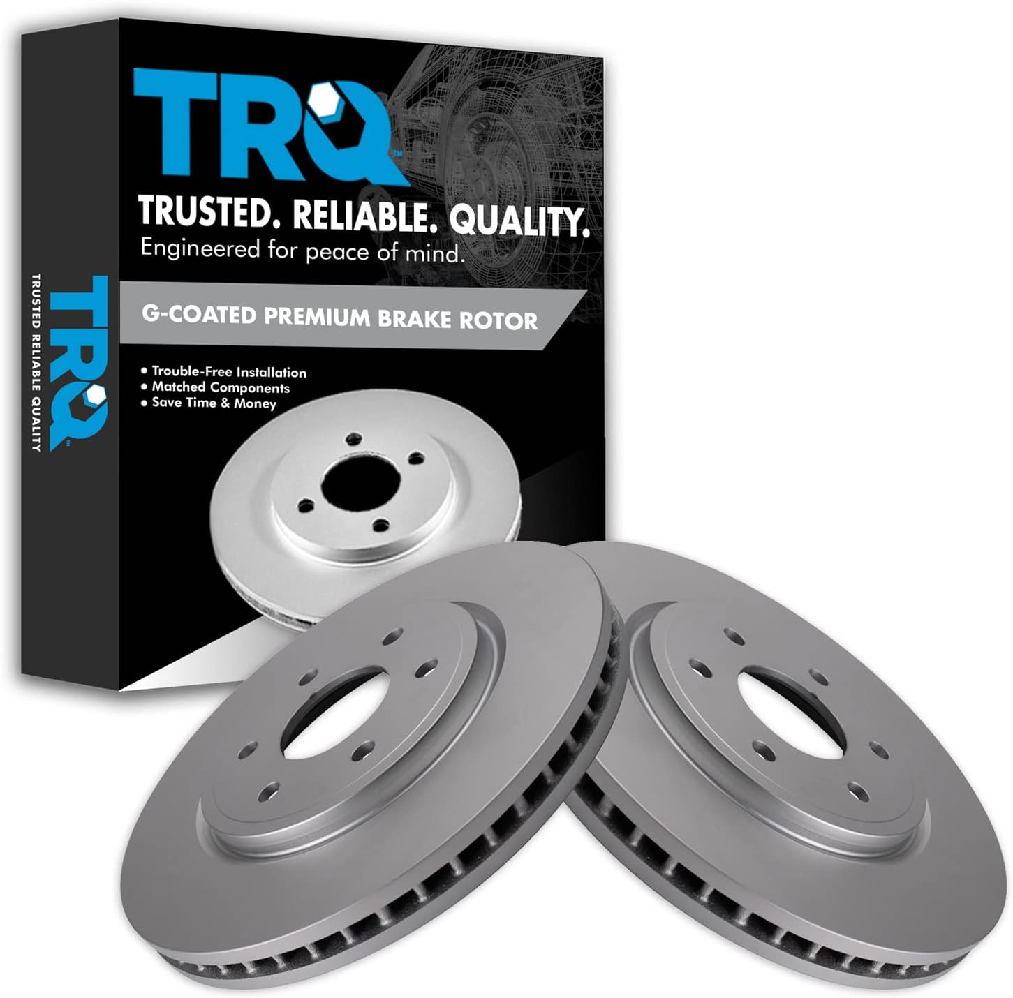 TRQ Front Brake Rotors Set for Nissan Frontier and More