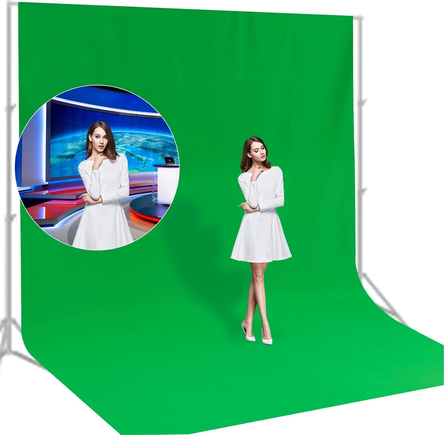 10 Ft x 20 Ft Green Screen Backdrop for Photography Studio Use