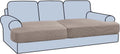 T Cushion 2-Piece Sofa Slipcovers Taupe - Thick Jacquard Fit