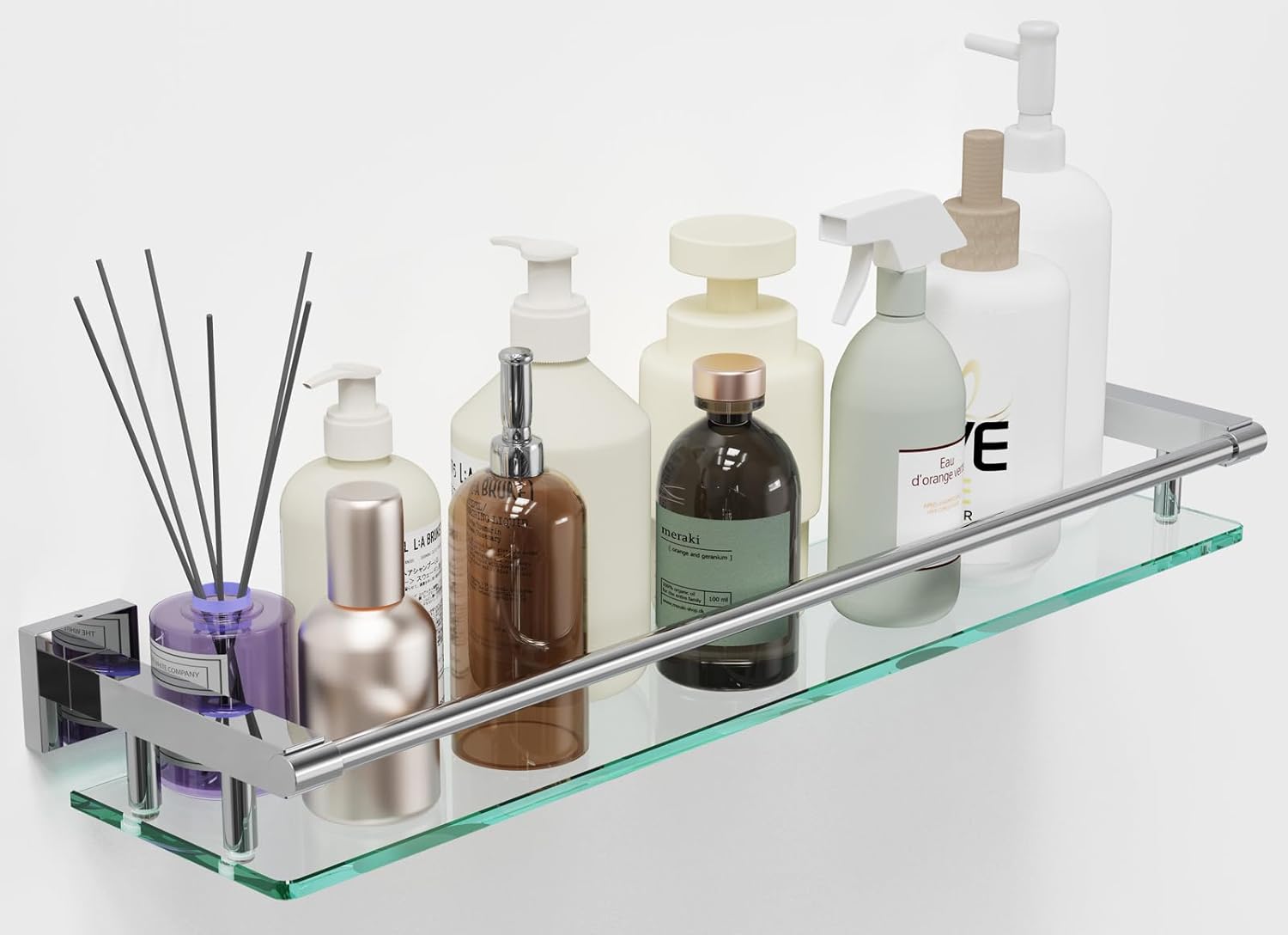 Glass Shelf for Bathroom Wall Mount Storage - 24in Tempered Glass